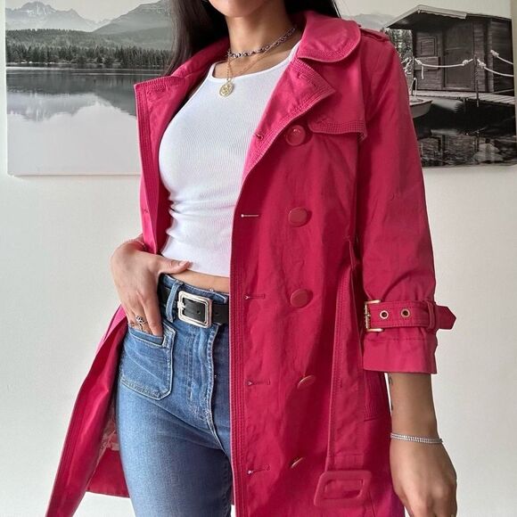 Y2k Juicy Couture double breasted pink trench coat - Picture 2 of 8